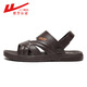 Huili Huili Sandalen Herren Sommersandalen modische Softtiere außerhalb von Strandschuhen Non-Rutsch und nicht stinkende Füße können Pantoffeln trendy Huili Sandalen 3883 Brown 42 fahren
