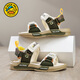 G.Duck Hallo kleine gelbe Ente Kinderschuhe Kindersandalen Sommer 2025 Neues Soft Sohle Kinder offener Baby Boy Beach Schuhe Trend 6212 Schwarz und Weiß 27 Size Inner Länge 17,2 cm
