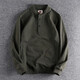 Kuraishi Kazuki Kuraishi Kazuki trendy brand Japanese retro Henley collar sweatshirt men's autumn and winter loose cotton Henley long-sleeved T-shirt Army Green 2XL 145-160Jin Jin equals 0.5 kg
