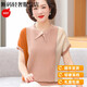 Giordano light luxury new mother summer knitted shirt middle-aged women summer short-sleeved suit middle-aged and elderly style large size nightgown 9756 orange 2XL recommended 120-130 Jin Jin equals 0.5 kg