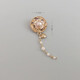QUAMER Old Phoenix Spring Original Little Flavor Pearl Crystal Flower Brooch Women's Niche Tassel Pin Cuff Suit Sweater Purple Diamond Tassel Sucking Buckle