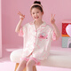 Shiru Meng Spring and Summer Cartoon Cardigan Pyjamas Children's Short-Sleeve Girls Summer Summer Suit Home Ice and Snow Silks 6629 # (Rainbow Pony) 110 enfants 8 tailles 100-110cm 30-40jin [Jin est égal à 0,5 kg]