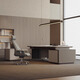 Qiheng (XIIBLC) boss desk, atmospheric paint, president and general manager room, light luxury, high-end sense, walnut veneer, chairman executive desk, 2.4m double cabinet boss desk