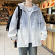 
JEEP SPIRIT2025 summer new teenager hooded sun protection clothes men's high-end sun protection clothes thin style handsome gradient jacket 6627 gray M about [90-100Jin [Jin equals 0.5 kg]]