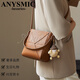 ANYSMIC luxury high-end brand bag women's bag spring and summer bucket bag crossbody bag genuine leather birthday gift for girlfriend Cocoa brown length 18CM*thickness 9CM*high 20.5CM