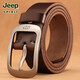 JEEPSPIRIT Jeep Jeep head layer pure cowhide belt men casual handmade belt men genuine leather pin buckle retro trouser belt trend 1047 retro bronze buckle thickened belt 110cm