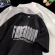 Cotton American Heavyweight Letter kurzärmeliges T-Shirt für Männer im Sommer 2025 Neue Modemarken-Männer losen High-End-High-Punkte-halbärmeligen 1483 Schwarz [hohe Qualität 15] XL120-140jin [Jin gleich 0,5 kg] Alle Größe