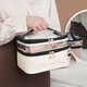 KarLot cosmetic bag women's large-capacity toiletry bag layered high-value portable travel double-layer transparent waterproof toiletry storage bag beige-double layer cosmetic bag