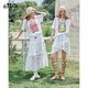 
Fairy's pocket [hehehe no hehe] wave-style white dress for women 25 years summer new T-shirt skirt suit skirt lace off white (chiffon suspender dress) S