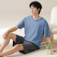 七匹狼（SEPTWOLVES）2025新款男士睡衣夏季纯棉薄款短袖休闲加大码家居服套装可外穿男 13603 L (100-120斤)