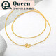 QIWN24K pure gold necklace 999 pure gold O-shaped necklace women's clavicle necklace pendant with chain fashion chain for personal use about 2.7 grams free labor fee