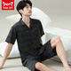 Catman MIIOW pajamas men's summer short-sleeved shorts summer thin men's men's style can be worn with loose casual large size home clothes 6624 men's style M standard (high 165100 Jin [Jin equals 0.5 kg])