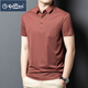 Goldlion 2025 Ice Seide Kurzärärmelte Herren-T-Shirt mit mittlerem Alter Daddy Anzug Sommer Dünner lässiger, atmungsaktivem Polo-Hemd Aprikosen Farbe 15286 3xl 56 Empfohlenes Gewicht 175-190jin [Jin gleich 0,5 kg]