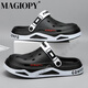 Magiopy High-End Light Luxury Brand Herrenschuhe High-End-Sandalen Herren Sommer Neue leichte Bag-Toe-Lochschuhe Strandschuhe Weiß und Schwarz 42-43 [Standardgröße]