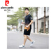 Pier Cardin Herren Running und Schnelltrocknen lässig Sportanzug Herren Sommer-Dünnstil plus Fett Plus-Größe kurzärmelige zweiteilige Badminton-Uniform-Vatertagsgeschenkkleidung Rot Anti-Falten-T-Shirt Männer 9902 8xl 250-270jin [Jin gleich 0,5 kg]