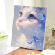 花乐集蝶恋猫 数字油画2024新款手工填充diy丙烯画感手绘涂色油彩画 W3895 30x40cm_【崩好实木内框+颜料画笔】