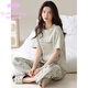 Victoria's Style Cotton Ladies Pyjamas Set Summer Summer Pure Cotton Kurzärmel-Cartoonhose Koreanische Kleidung im koreanischen Stil kann draußen im Sommer Y9712 m getragen werden (empfohlen 75-95jin [Jin gleich 0,5 kg]))