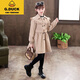 G.Duckkids Girls 'Wursbreaker Spring и осень 2024 г. Новая корейская версия детской средней горы детского листа Lotus Lotus Lotus Midge Maden Litshing's Fashion Kkeepable Khaki Ruffle Trench Poat 150 см.