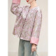 
OLJ light luxury brand short jacket for women 2025 spring new pink jacquard loose button temperament fashion top leather pink 2XL