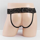 String mascules sous-vêtements sexe double tick sexy en dentelle transparente dentelle de lamerie vide de string sexy