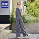 罗蒙（ROMON）2025超火夏装一整套套装女夏季新款时尚无袖背心上衣阔腿裤两件套 牛仔蓝 【版】 M