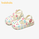 Balabala children's shoes children's clogs non-slip girls' sandals 2025 summer new shoes sweet floral off-white 10301 17