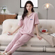 Cat people's home clothes pajamas for women 100% pure cotton summer short-sleeved pajamas can be worn on the outside in a cool and thin suit for summer [pure cotton + non-round neck style] 679 women's style 2XL [recommended weight 140-160 Jin [Jin equals 0.5 kg]]