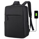 Backpack usb charging men's computer bag large capacity casual business laptop backpack schoolbag black