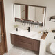 Kohler 16855 bathroom cabinet ceramic integrated basin 75/85/95/105/115 bathroom hand wash basin cabinet combination 75CM walnut pendant cabinet + intelligent comprehensive mirror cabinet combination (