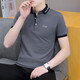 Hailan lapel polo shirt men casual breathable short-sleeved T-shirt mature men business tie button Paul T-shirt white QY683 L 120-135Jin [Jin equals 0.5 kg]