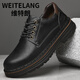 Weitelang Vitran 46 Grande taille 45 Chaussures pour hommes Retro Big Head Skin Shoes British British Casual Work Work Chaussures Martin Boots Men's Low Top Chaussures 9711 KaKi 39