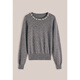 OBBLIGATO Origato Spring Round Neck Heavy Industry Studded Wool Mixed Cashmere Sweater Medium Gray S