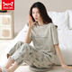 
Catman MIIOW pajamas for women in spring and summer short-sleeved trousers Korean style students can wear pure cotton home clothing suits outside in summer YZT9720 Short-length M (80-100Jin [Jin equals 0.5 kg])