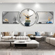 WCZ German modern simple sofa background wall paintings symbolize light luxury triple living room decorative paintings with clocks and perpetual calendar BG6624+BG6625+BG6626 Middle 70*70_left 70*50_2.5 meters-2.82