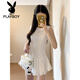 花花公子（PLAYBOY）法式白色初恋娃娃领波点吊带连衣裙子女夏季2025新款甜美百褶短裙 【白色】夏季穿搭2025新款今年流 L 55/60kg