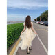 Yunju dress for women in summer 2025 new light luxury high-end white long skirt French beach skirt pure desire off-white bead fairy dress S recommended 80-95 Jin [Jin equals 0.5 kg]