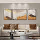 Fanqiong moderno simple fulu sala de estar decoración de la sala de estar triple combinación sofá fondo pared pintura colgante abstracto línea naranja mural JD13657 30*40 izquierda y derecha 60*40