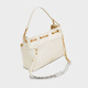 CHARLES&KEITH25夏新品柔软绳结链条包挂单肩托特包CK2-20782617 Cream奶白色 M