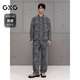 GXG Men's Wear Same Style Full Print Denim Shirt Men's Long Sleeve Jacket 25th Autumn New Product G25XE93014 Gray XL