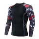 Nanbowan 2025 Neue Sportarten langärmelige Strumpfhosen für Herren Fitness High Elastic Superman atmungsaktivem Schnelltrocknungsanzug Basketball spielen hellschwarze 1049 zweiteilige Sets (85-110)