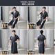 
LAMIU men's nightgown summer bathrobe home clothes thin morning robe summer ice silk men's pajamas 6996 deep mist grey L