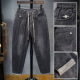 
Bao Qiaoxu summer jeans men's elastic waist high elastic loose fit casual pants men's Korean style trendy trousers 3883 black regular 29 106-115Jin [Jin equals 0.5 kg]