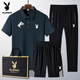 Playboy (Playboy) Daddy Ice Silk Manga Shorty Polo. Camisa Summer Sports informales para hombres de mediana edad Ropa del día del padre 6629 Estilos-Gris oscuro [Top + pantalones] M Wear 95-110Jin [Jin equivale a 0.5 kg]