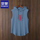 
ROMON Summer Hooded Vest Men's New Style Outdoor Fashion Brand Hooded Sleeveless T-Shirt Top Men's Trendy Sports Vests and Vests Jack; Black L
