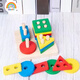 Rainbow House Rainbow House de madera Montessori SIDA DE UNA ADIDACIONES Puzzle para niños Juguetes de construcción Bloques de construcción Asamblea de 3-6 años Baby Ring Beads (sin paquete)