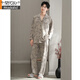 Modal Pyjamas für die Frühlings- und Herbst-Herbst-Pure-Baumwoll-Langschläfe Herbst Herbst großgröße High-End-Sommer-Dünnstil für Outdoor-Verschleiß 13063 Bildfarbe 4xl Gewicht 200-230jin [Jin entspricht 0,5 kg]
