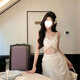 Fujian French retro lace dress vacation 2025 summer air-carved dress seaside beach fairy skirt white lace M