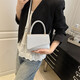 2025 Summer Nuevo exquisito estilo perezoso Bolso cuadrado de moda Internet Viajes de un solo hombro Bolso de bolso de cuerpo cruzado plateado