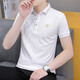 Lilang Sommer Cool Ice Seide High-End Einfaches lässiges Dünngelderbund-Geschäft mit kurzärztem T-Shirt-T-Shirt-Stickpolo Weiß 679 Style L 100-125jin [Jin entspricht 0,5 kg]