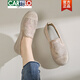 CARTELO Fisherman's Shoes Women's 2025 New Summer Breathable Mesh One-Pin Flat Sole Single Shoes Mom Old Beijing Cloth Shoes Spring and Summer 9901 Khaki 35